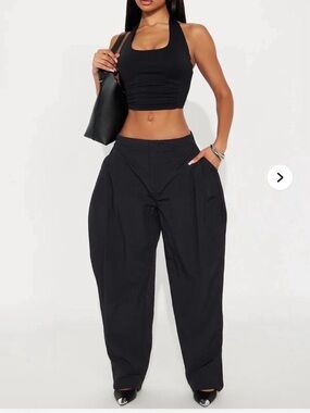 Fashion Nova Black High-Rise Wide Leg Pants